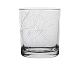 Blacksburg City Map Whiskey Glass Virginia