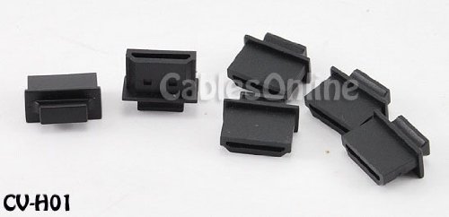 CablesOnline 10-Pack HDMI Male Dust Cover Port Protectors, Black (CV-H01-10)