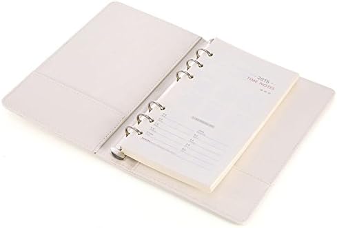Richblue Elegant Waterproof PU Leather Cover Note Book Portfolio + Ring Binder + 90 Paper Sheets A6 (White)