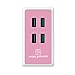 Weelpower 20W 4A 4-Port Fast USB Wall Travel Charger with iSmart Charging Technology for iPhone,iPad,Samsung,Android and Windows Smartphones and Tablets(Pink)