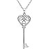 Diamond Key to Her Heart Pendant-Necklace in Sterling Silver