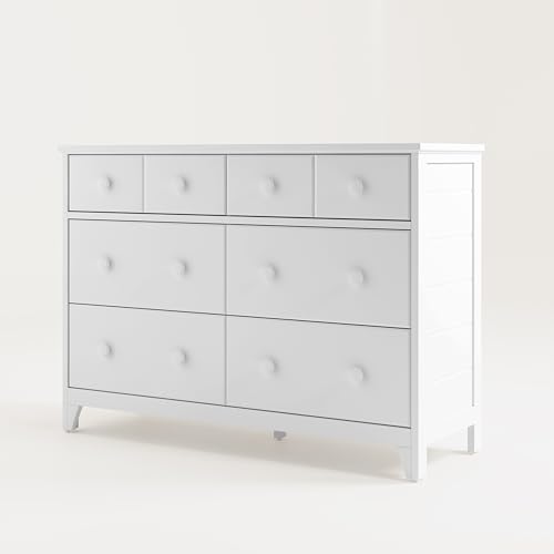 Storkcraft Moss 6 Drawer Universal Double Dresser (White) GREENGUARD