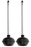 Neiko 60170A Toilet Plunger with Patented All-Angle Design | 2-Pack | Heavy Duty | Aluminum Handle