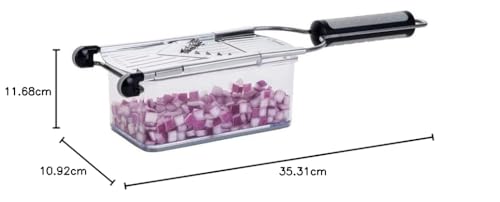 Genius Nicer Dicer Speed Set 9-tlg Multihobel - Gemüseschneider Gemüsehobel mit 3 Einsätzen, Schneidguthalter & Auffangbehälter 550ml | Parmesanreibe, Juliennereibe und V-Hobel, Silber 9