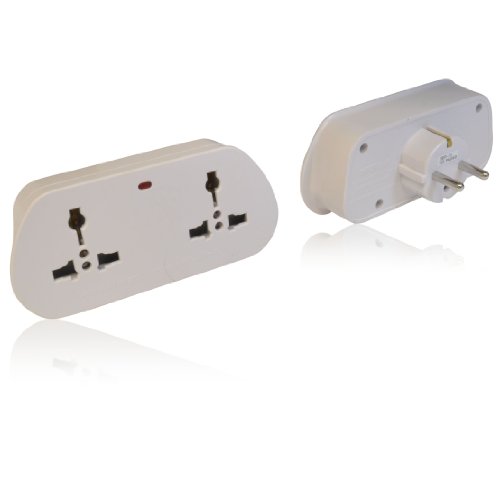 Double Adapter - 3 Pin UK to 2 Pin Euro/ European Travel Mains Adapter