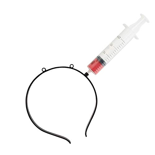 Leoie Funny Scary Hair Hoop Halloween Perform Props Axe Saw Nail Knife Headwear Fake Blood Scene Halloween Props Hacksaw