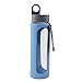 LOCK & LOCK I-BAND Heat-Resistance Glass Water Bottle, 17 oz (Blue)