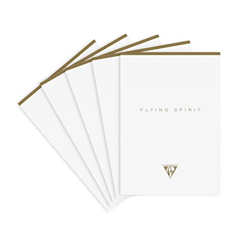 Clairefontaine 104636C 5 Bloecke A5 70 Blatt liniert Flying Spirit Weiss