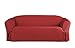 Linen Store Microsuede Slipcover Furniture Protector Cover, Ruby, Sofa