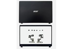 Black Housing LCD Top Rear lid Back Cover Case & Front Bezel Trim & Hinges Hinge Pair Compatible with Acer Aspire 3 A315-54 A