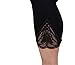 Zerdocean Women's Plus Size Modal Capri Leggings with Lace Trim Black (lace 2) 3X