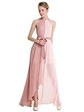 Milumia Women's Color-Block Chiffon Loose Long Maxi Dress Pink Small