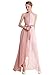 Milumia Women's Color-Block Chiffon Loose Long Maxi Dress Pink Small