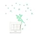 Feskin® 3Pcs Creative Wall Decorative Skin Sticker Glow in the Dark, Light Switch Decor Removable Vinyl Decals, Art Mural Baby Nursery Room - Angel Star