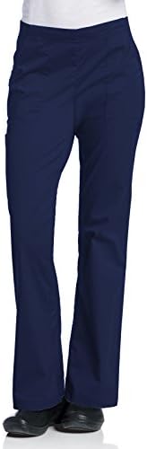 Urbane Uflex Women's Drawstring Patch Pocket Scrub Pant Small Petite Navy