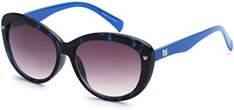 Eason Eyewear Women's Retro Oversized Cat Eye Sunglasses 58 mm Blue Tortoise/Grey