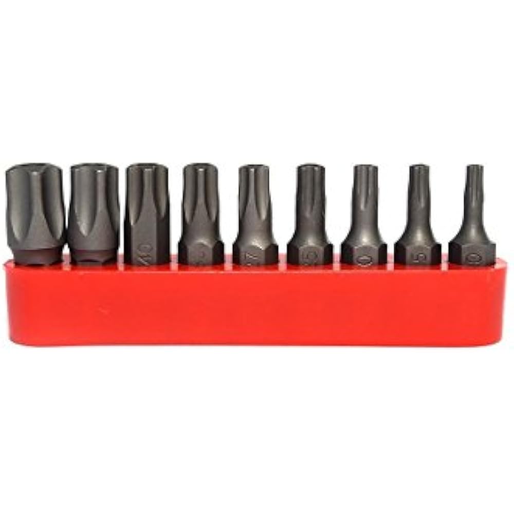 RAMPRO 9Pc Torx Star 5 Point, Security Tamper Proof, Driver Bit Set