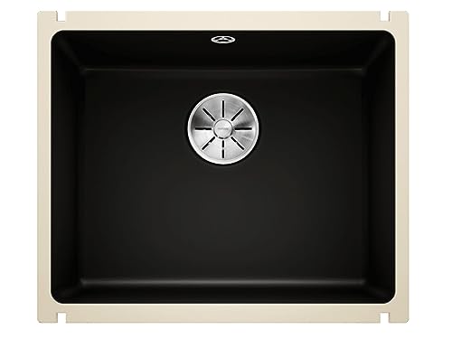 BLANCO SUBLINE 500-U | Keramik schwarz | Einbauart: Unterbau | für 60 cm breite Unterschränke | Großes Beckenvolumen für optimale Nutzung | Reinigungsfreundliche Öberfläche | [54,3x45,6x20 cm]