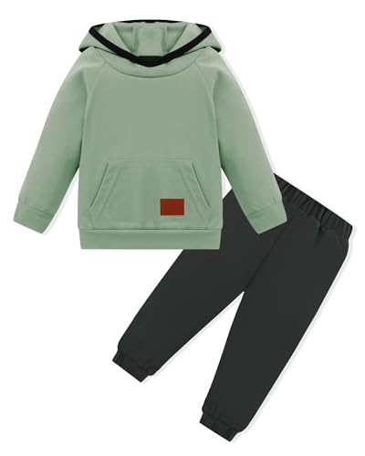 mikiumkee Toddler Boy Clothes Soft Solid Hoodie+Pants 1-6T kids Sweatsuit Baby Boys Outfits 2Pcs Sets