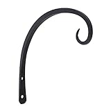 Achla Designs TSH-11 Downcurled, 9-inch Wrought Iron Wall Bracket Hook, Black