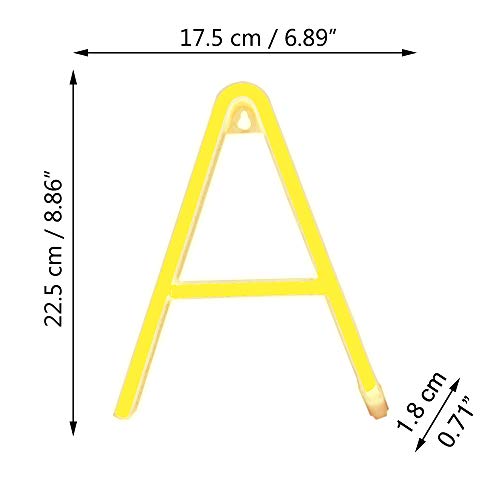 Pooqla Neon Letter Sign Night Lights LED Alphabet Neon Art Lights Wall Decor Light up Words for Wedding Birthday Party Christmas Home Bar Decoration A