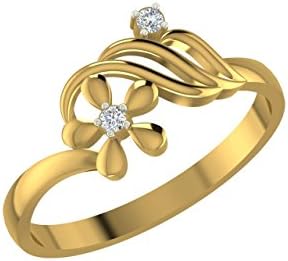 Luminous Jewels Real Diamond Certified 24Kt Gold Plated Ring