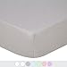 TILLYOU Fitted Crib Sheet,100% Breathable Organic Cotton Baby Sheets For Standard Crib Or Toddler Bed Mattress, Soft Cozy Hypoallergenic, 28 x 52in Gray