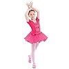 OBEEII Meisjes Ballet Strakke Turnpakje Strik Tule Gesplitste Tutu Rok Gymnastiek Dansjurk Peuter Kids Ballerina Fancy…