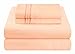 Mezzati Brushed Microfiber Bed Sheet Set - Ultra Soft and Lightweight for Ultimate Sleep Comfort, Wrinkle Free and Color Fade Resistant, 4 Piece Set (Peach,Queen Size)