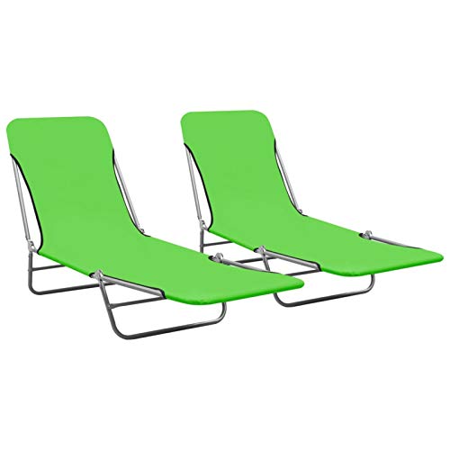 Tidyard Klappliege Sonnenliege 2 Stk.Relaxliege Campingbett Liegestuhl 55 x 182 x 24 cm,Strandliege Gartenliege,Verstellbare Rückenlehne,Campingliege Liege Gartenmöbel ,Belastbarkeit:120 kg