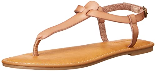 Amazon Essentials Damen Laessige Zehenstegsandale mit Knoechelriemen, Kamelbraun, 43 EU Weit