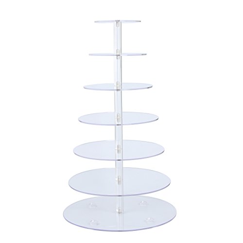 Buy Kitchnexus 7 Tier 4mm Thick Clear Acrylic Cupcake Cake Stand Round