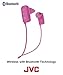 JVC Gumy Wireless Earbud Headphones, Sweat Proof IPX2, 7 Hours Long Battery Life, Nozzle Fit Earpiece for Secure Fit - HAF250BTP (Pink)