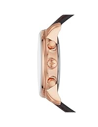 Fossil Q - Reloj inteligente híbrido de acero inoxidable y cuero para hombre, color oro rosa, marrón (modelo: FTW1172)