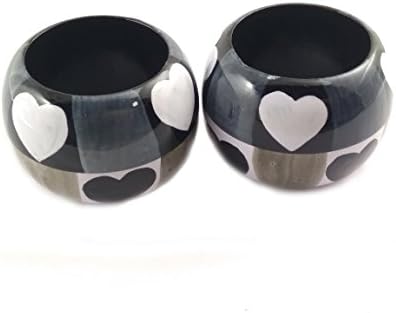 Handmade Round Colorful Napkin Rings Holder for Dinning Table Parties Everyday Heart, Set of 12 by AUB
