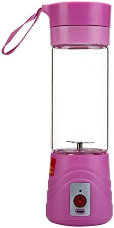 Travel Rechargeable Portable Mini USB Juicer Cup Electric Fruit Mixer Juice Blender Vegetable Extractor 380ML (Pink)