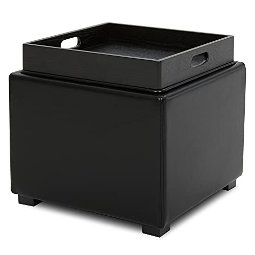CHITA Storage Ottoman Cube (with Tray),Footrest Stool Seat Serve as