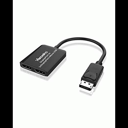 XtremPro 2 Ports DisplayPort MST Hub Splitter Support HDCP, SST, and Extended MST, 3840x2160P@30Hz - Black (61072)