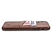 Dockem Exec Wallet Case for iPhone X/XS: Slim Vintage Synthetic Leather Case with 2 Credit Card/ID Holder Slots, Simple Professional Snap On Cover [Brown]