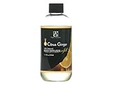Aromatherapy Hosley Premium Citrus Ginger Scented Reed Diffuser Refills Oil, 230 ml (7.75 fl oz) Made in USA.. BULK BUY. Ideal GIFT for weddings, spa, Reiki, Meditation settings