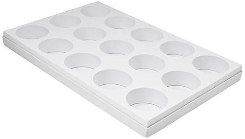 Martellato MONOP. B01 15 Cavity Plastic Single Serving Moulds Tray, Round, 65 x 30 mm, White
