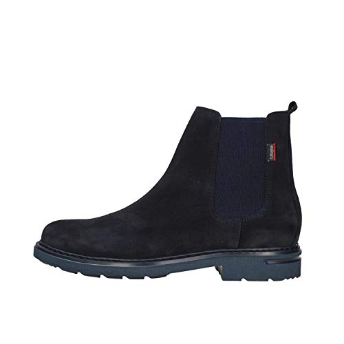 16405 Beatles Shoes Ankle Boots Man Blue Suede