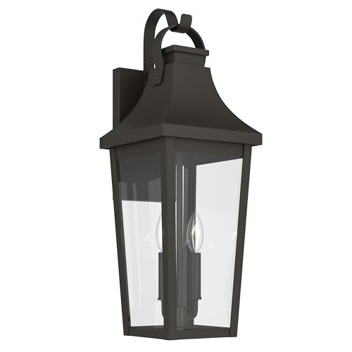Kichler 24 Inch Cleary 2 Light Outdoor Modern Traditional Wall Light, with Clea…