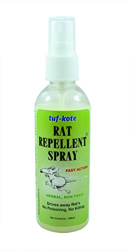 Tufkote Rat Repellent Spray, Herbal Non Toxic, Fast Action, Drive Away Rats Without Killing Them 100ml (1) Tufkote Rat Repellent Spray, Herbal Non Toxic, Fast Action, Drive Away Rats Without Killing Them 100ml (1)