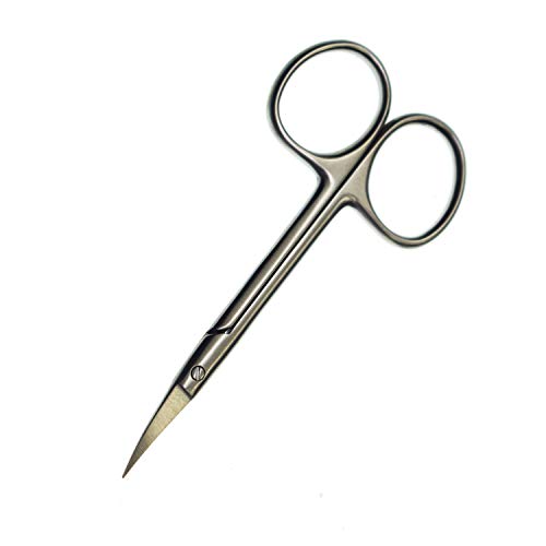 Motanar Cuticle Nail Scissors - Stainless Steel Precision Manicure Scissor - Extra Pointed Straight Curved Fingernail Scissor (Curved Piont)