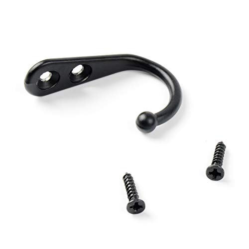 Small Hooks,Coat Hooks,40 Pieces Wall Mounted Hook Robe Hooks and 80 Pieces Screws,Black