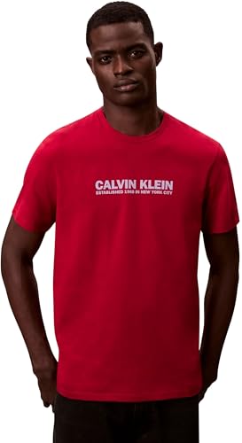 Camiseta de Manga Corta Hombre con Cuello Redondo, Rojo (Scooter), S