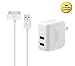 Eaglewood 3.1A Dual Port Wall Power Adapter with Extra Long 6' USB to 30 Pin Charging Cable Cord for iPhone 4s/iPod Touch 3/4, iPad 2/3