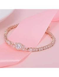 SWEETV Cubic Zirconia Teardrop Tennis Bracelets for Wedding Bridal Jewelry, Crystal Rhinestone Bracelets for Brides, Bridesmaid, Women