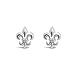 925 Solid Sterling Silver Tiny Fleur-De-Lis Stud Earrings – Small Flower of Lily Jewelry - Men - Unisex